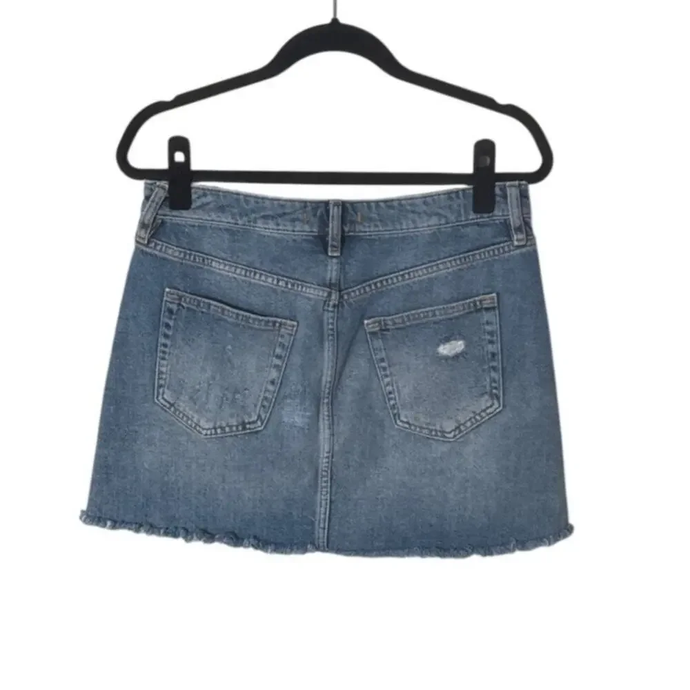 Free People We The Free Denim A Line‎ Button Fly Mini Skirt Size 30